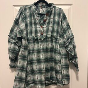 Free People Redwood Flannel Mini Dress